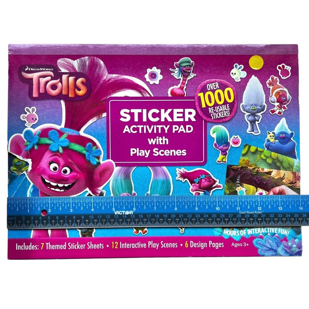 DreamWorks Trolls Sticker Activity Pad With Play Scenes 1000+ Reusable Stickers